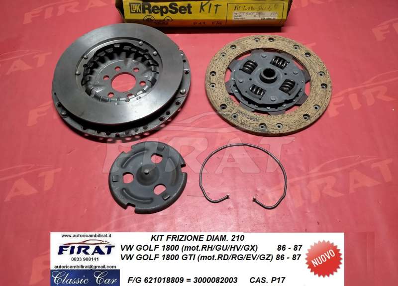 KIT FRIZIONE VW GOLF 1800 GTI 86-> DIAM.210 (621018809)
